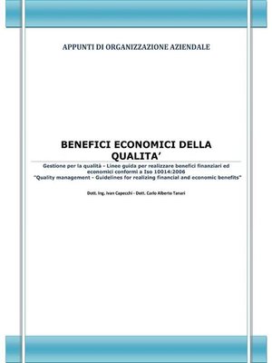 cover image of Benefici economici della qualità